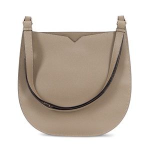 Valextra Medium Weekend Hobo Bag in Oyster